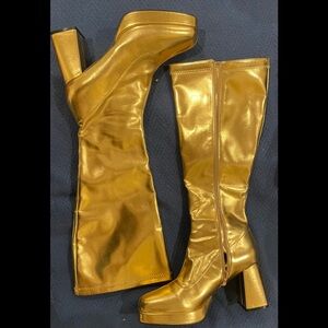 Gold go go boots 10.5